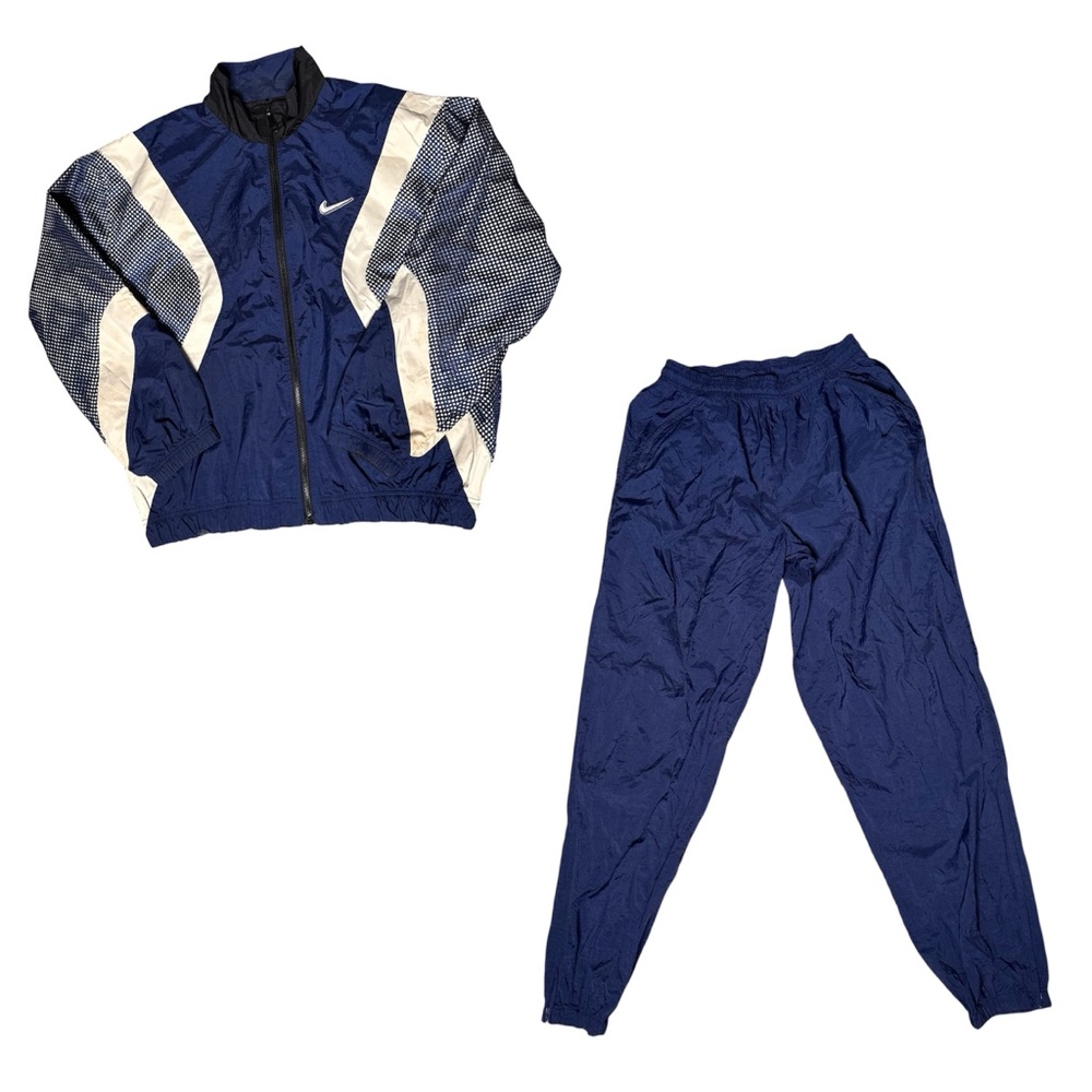 VTG 90’s Reversible Nike Swoosh Tracksuit Jacket & Pants L - Picture 1 of 11